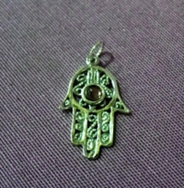 MANO FÁTIMA COLGANTE LABRADO PLATA