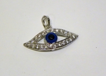 OJO TURCO CON ZIRCONITAS COLGANTE PLATA