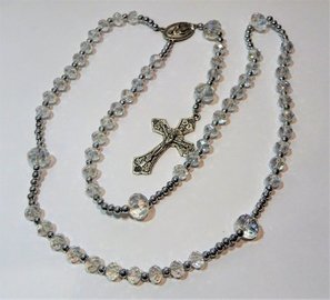 ROSARIO CUENTAS CRISTAL BLANCO