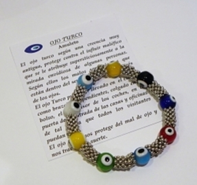 PULSERA OJO TURCO COLORES METAL