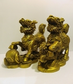 PAREJA CHI LIN DORADOS FENG SHUI