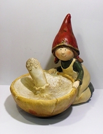 GNOMO NIÑA CON SETA GNOMO NIÑA CON SETA